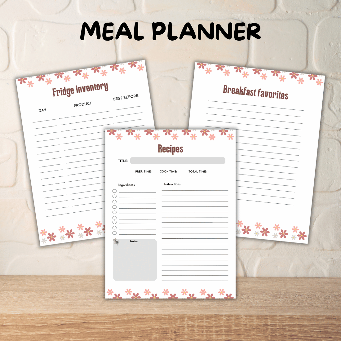 Meal planner - CANVA Template / Editable preview image.