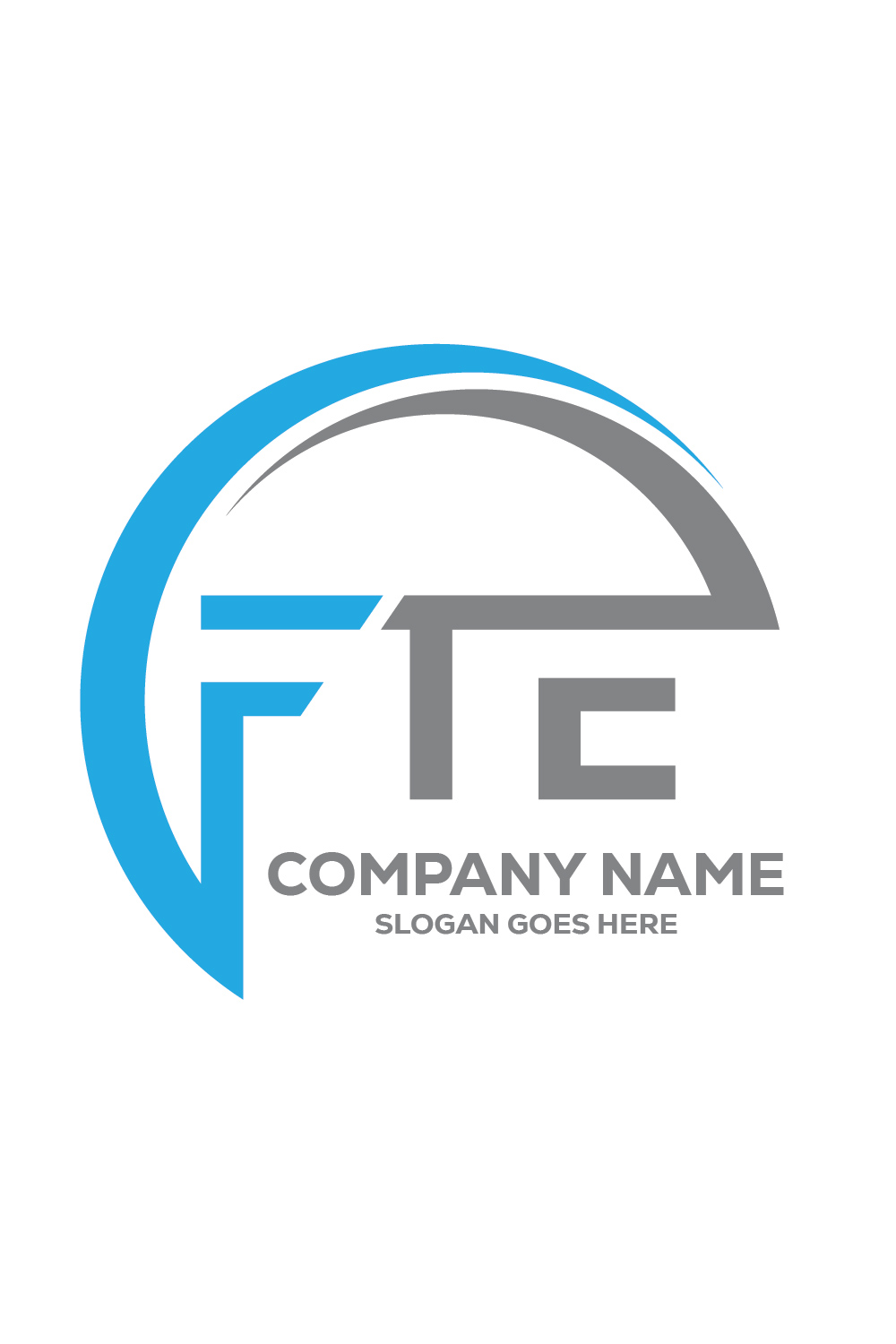 Initial Letter FTE Logo or Icon Design Vector Image Template pinterest preview image.