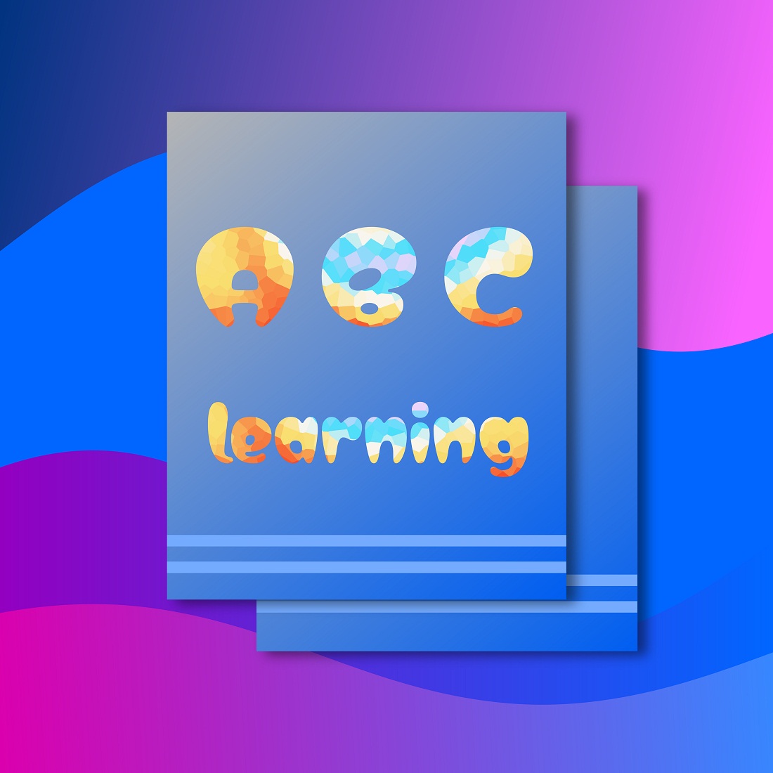 kids colorful cartoon alphabet svg preview image.