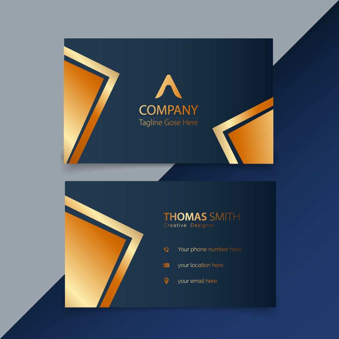 Modern Luxury elegant business card template vector preview image.