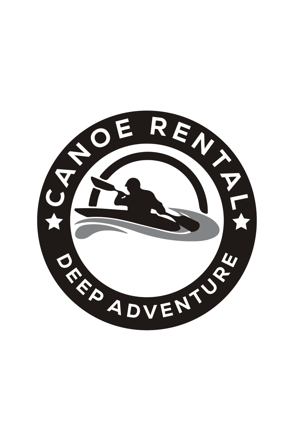 Canoe Rental Logo or Icon Design Vector Image Template pinterest preview image.