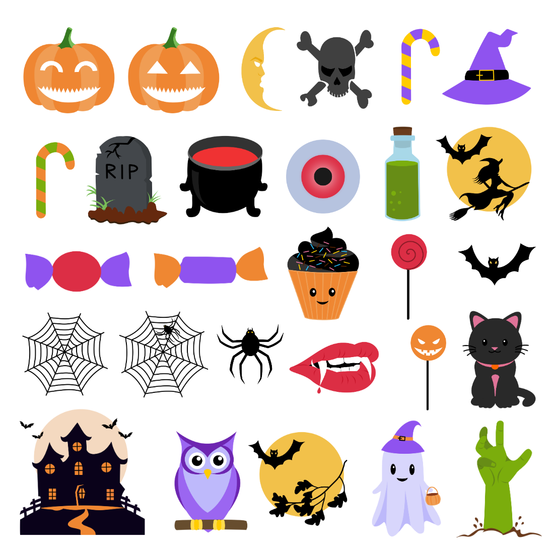 Halloween Clipart Bundle preview image.