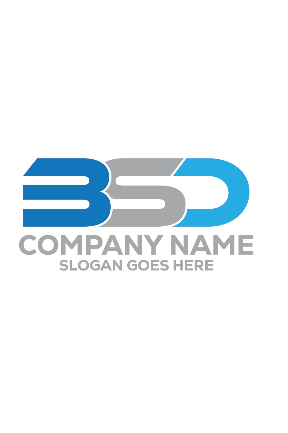 Initial Letter BSD Logo or Icon Design Vector Image Template pinterest preview image.