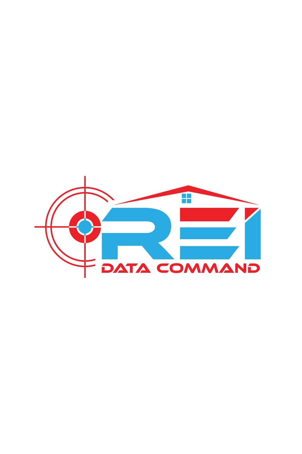 Real Estate and Data Command Logo or Icon Design Vector Image Template pinterest preview image.