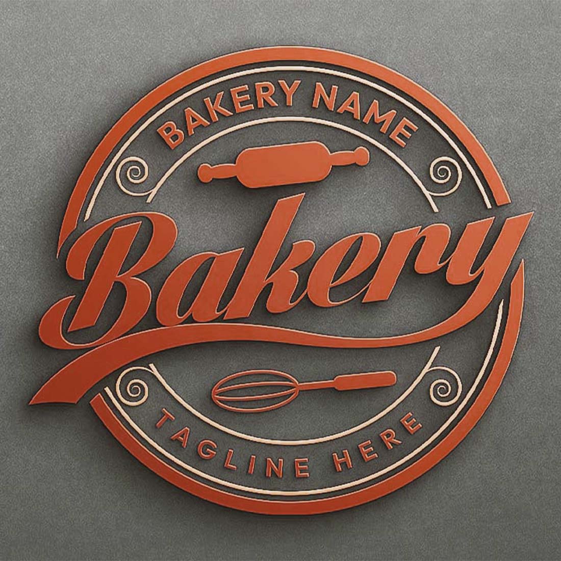 Editable Bakery Logo Design | Customizable Adobe Illustrator Template preview image.