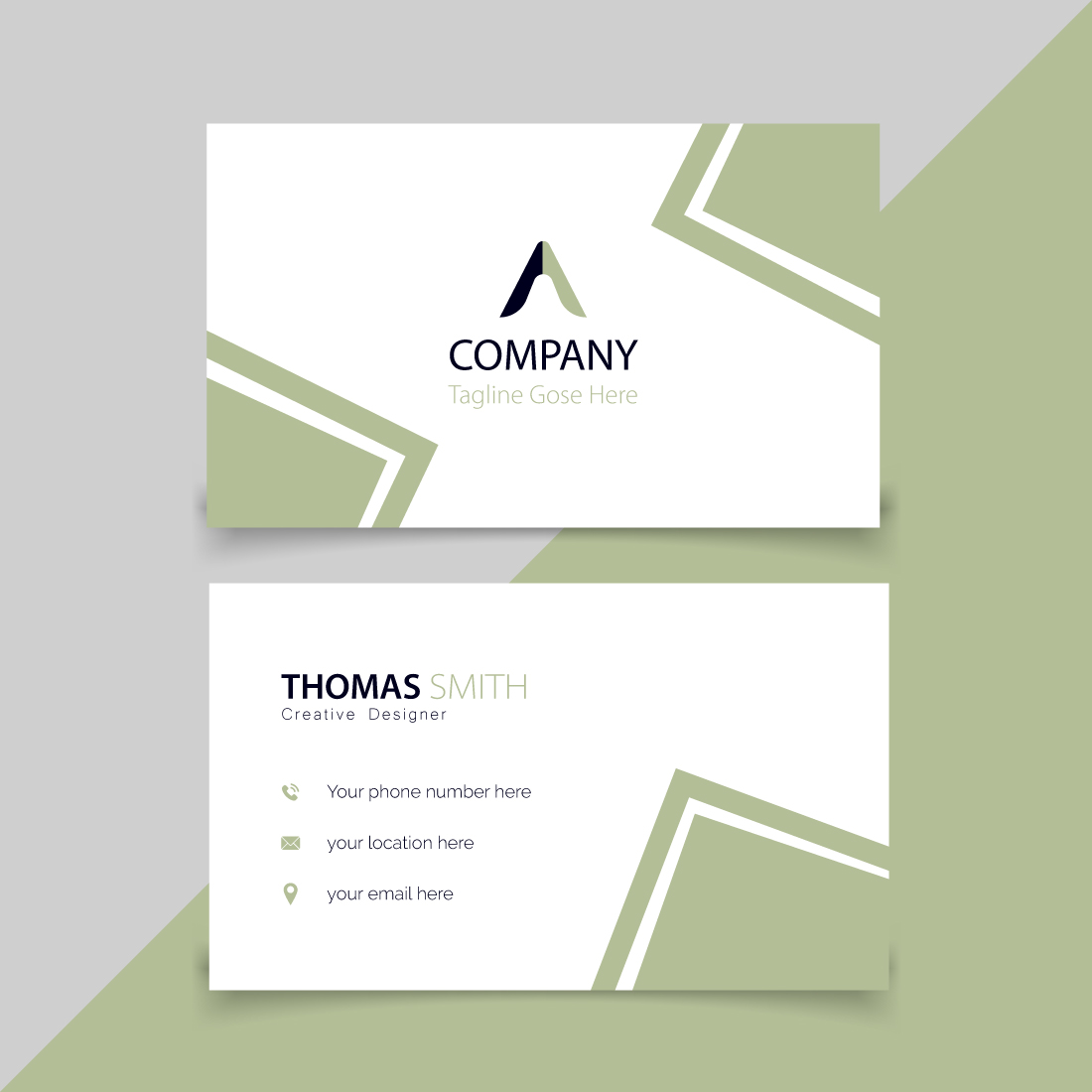 Creative business card professional template preview image.