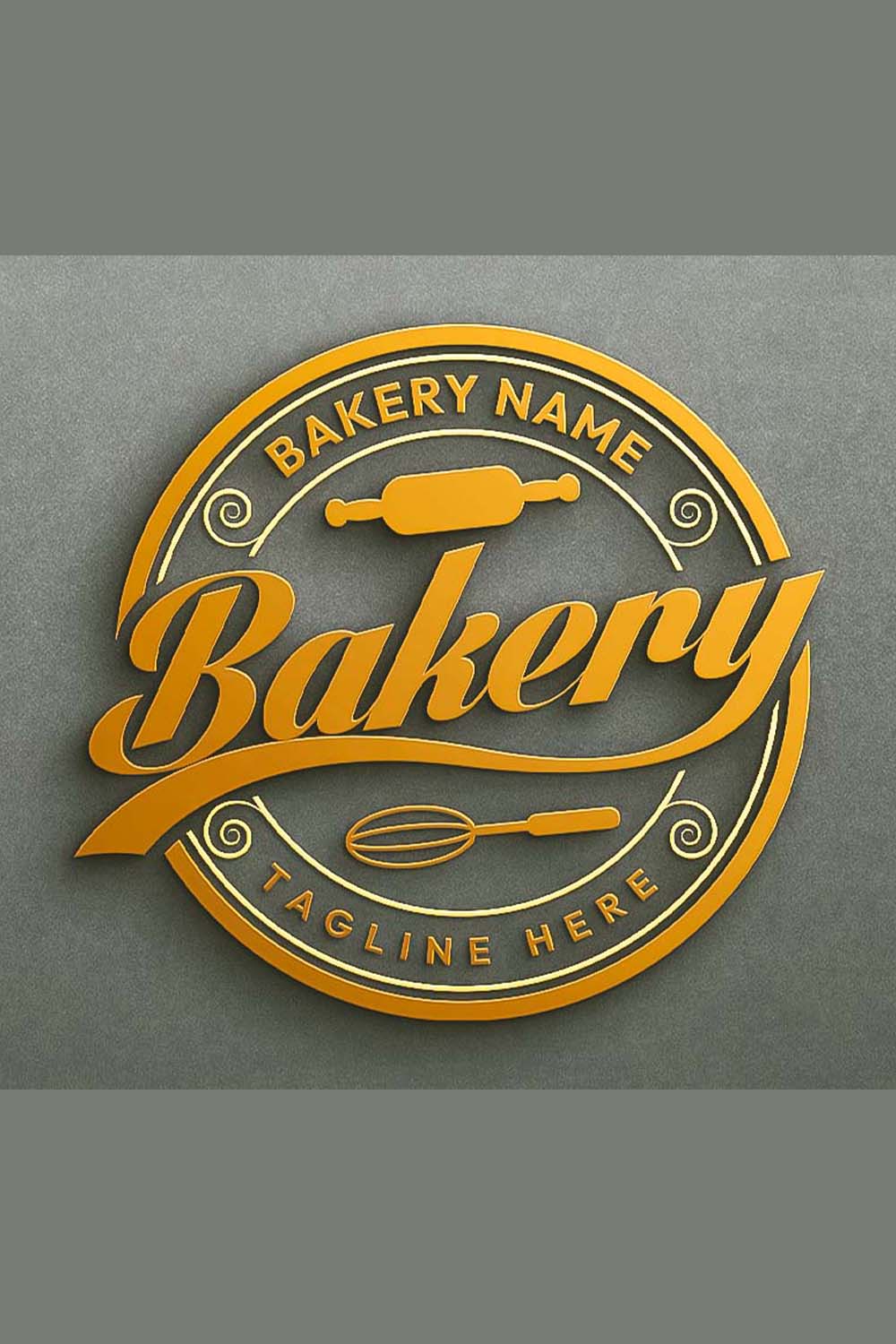 Editable Bakery Logo Design | Customizable Adobe Illustrator Template pinterest preview image.