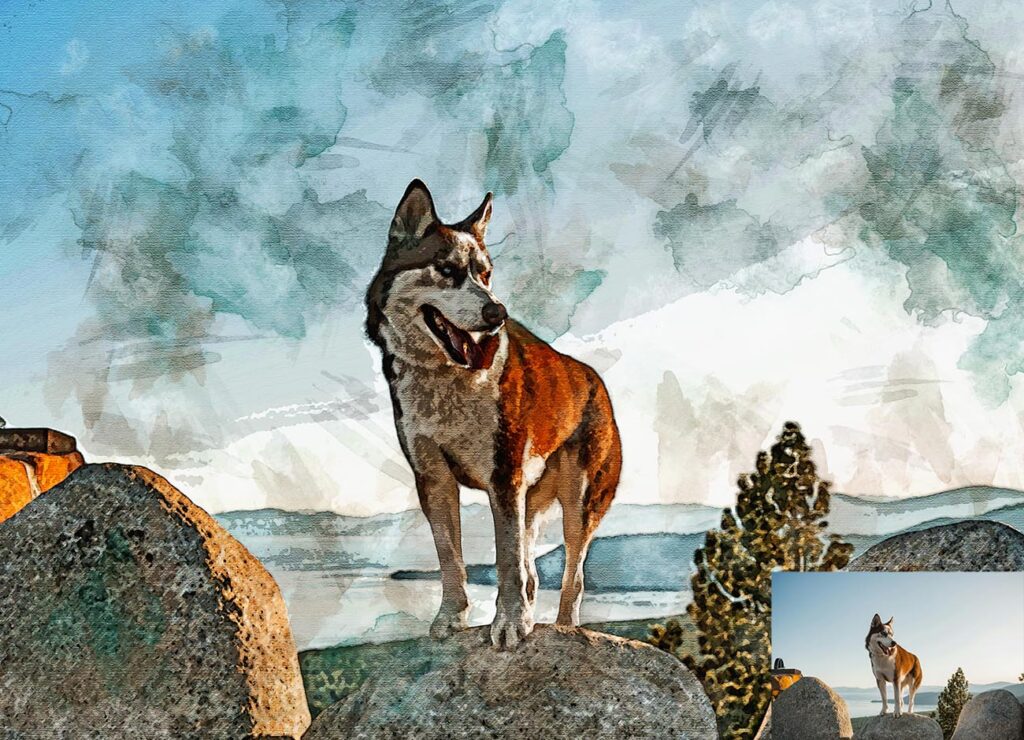 Actual Watercolor Painting Photoshop Action - MasterBundles