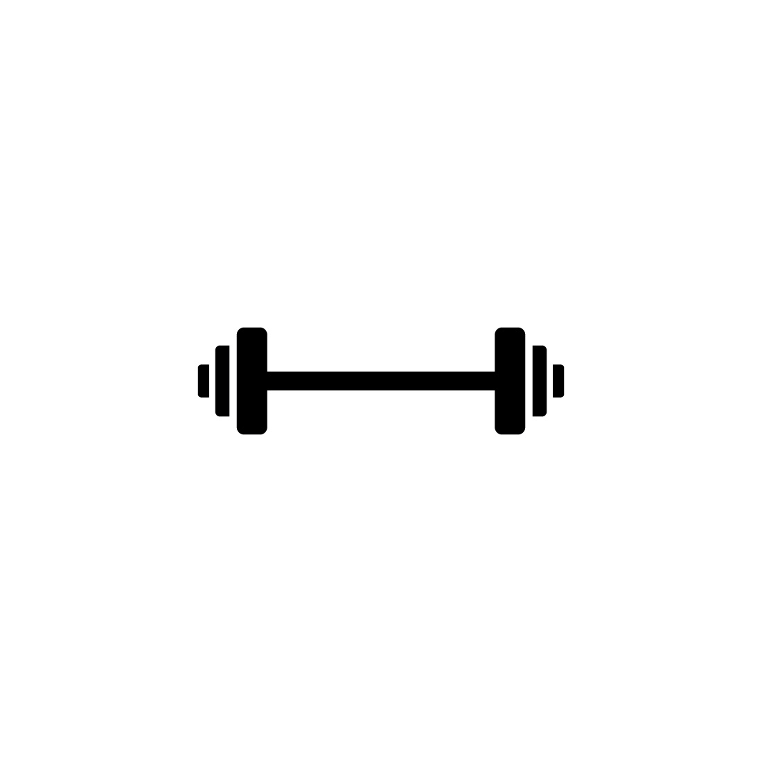 Black barbell icon design vector preview image.