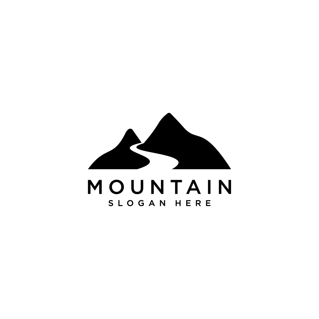 black mountain vector design template preview image.