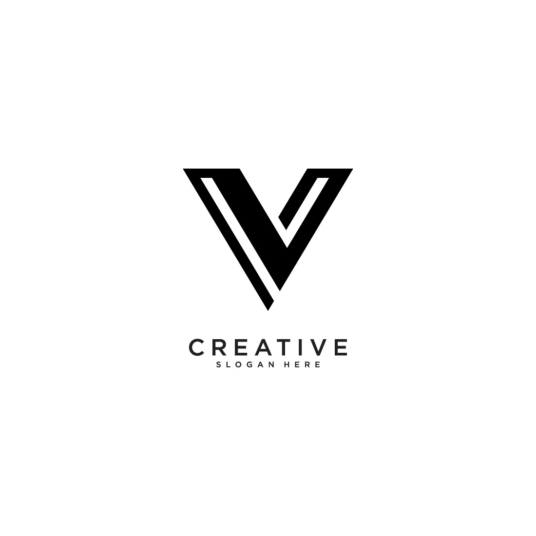 V letter vector design template preview image.