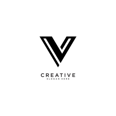 V letter vector design template cover image.