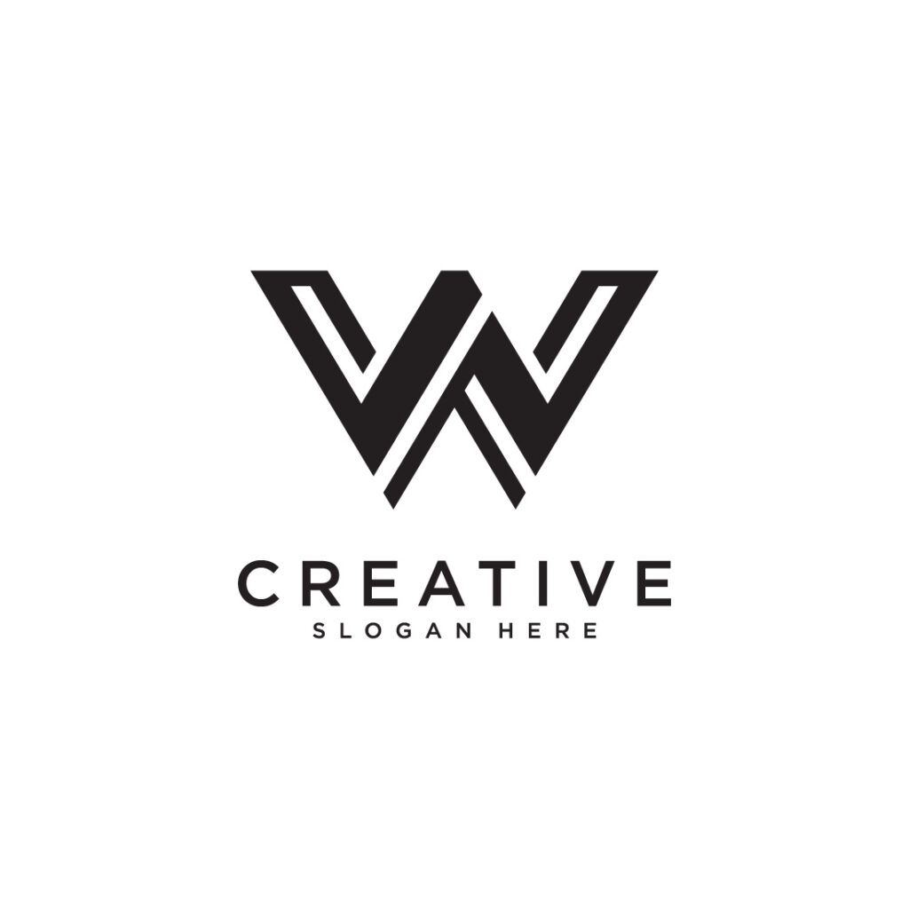 W letter vector design template - MasterBundles