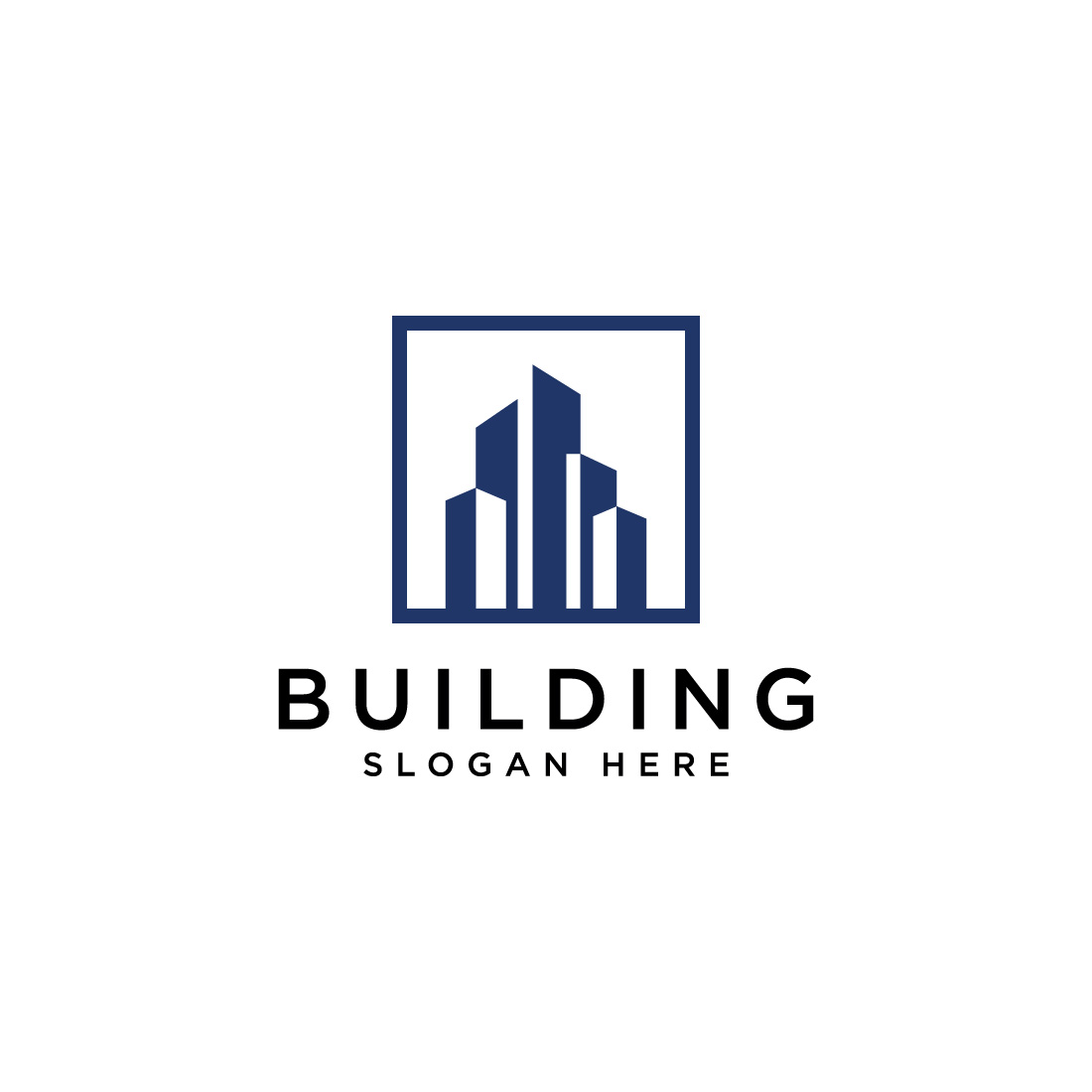 Buildings real estate logo design preview image.