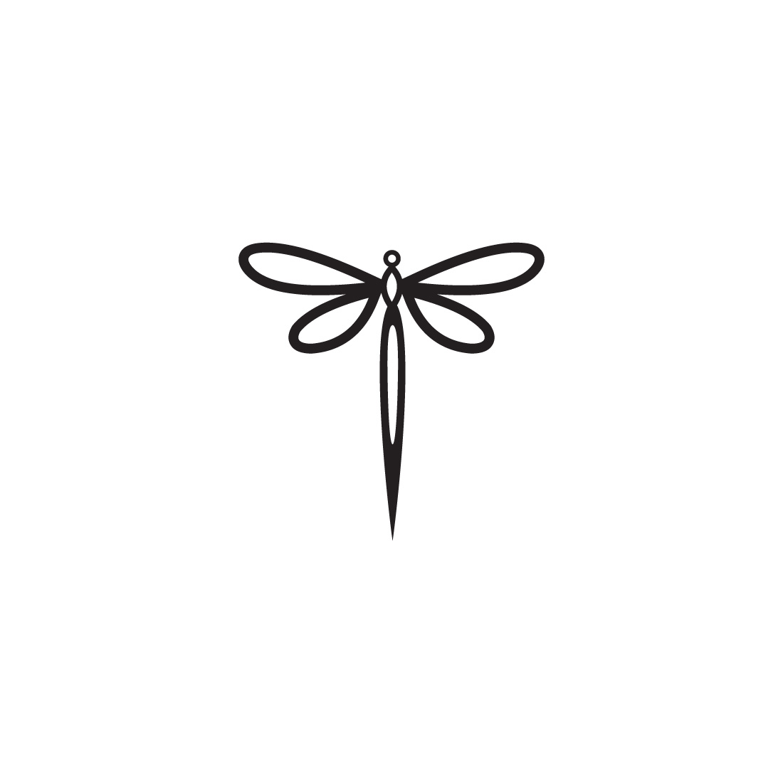 dragonfly logo vector design line style preview image.