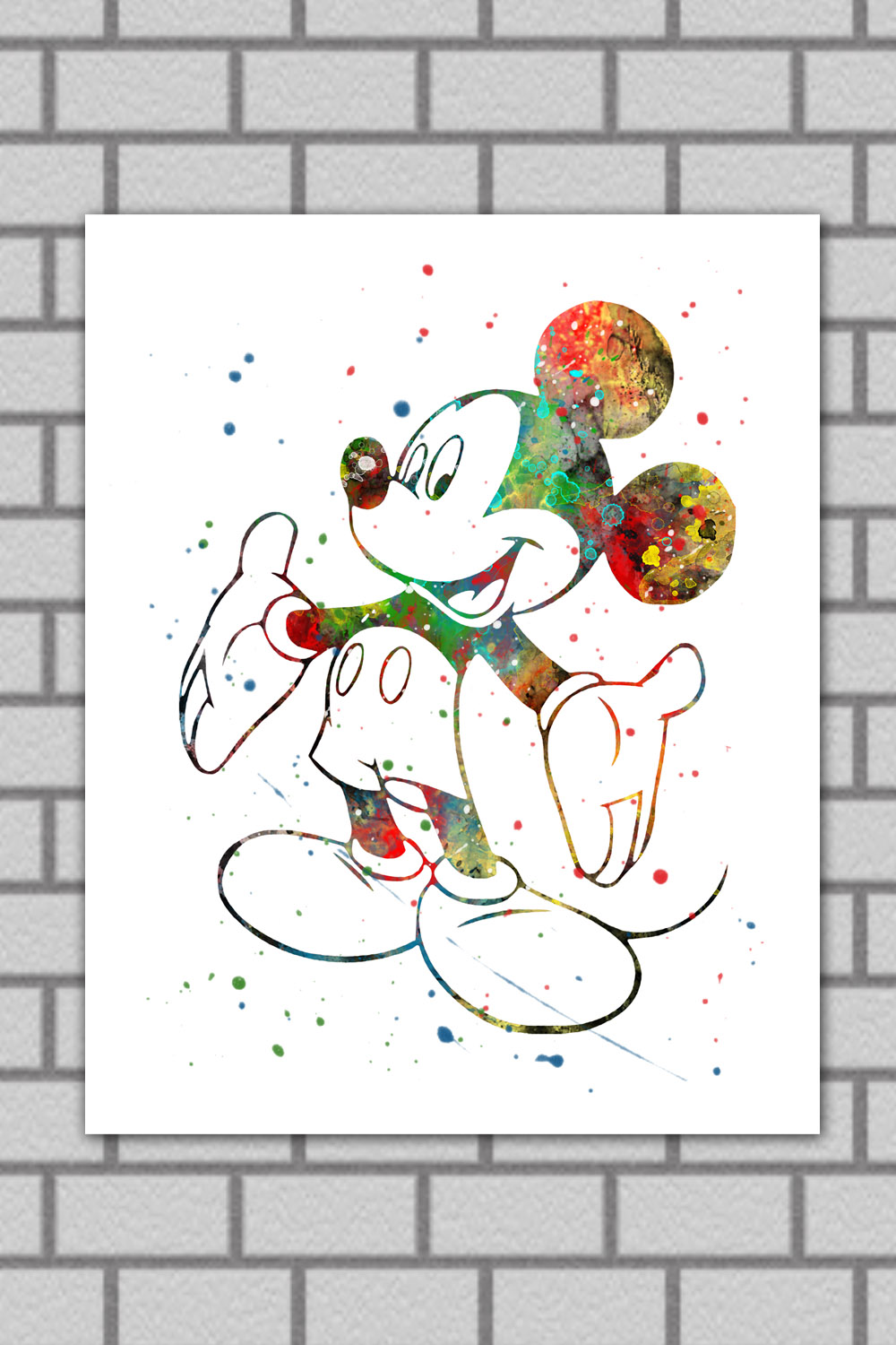 Wall Art Print, Poster, Printable Wall Art Disney Princess Mickey Mouse pinterest preview image.