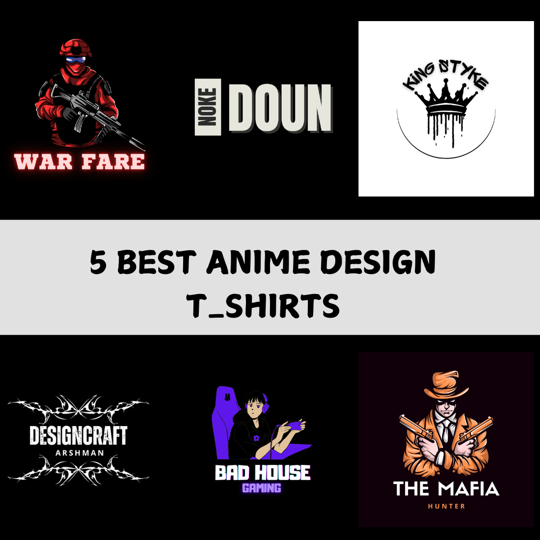 5 BEST ANIME DESIGN T_SHIRT cover image.