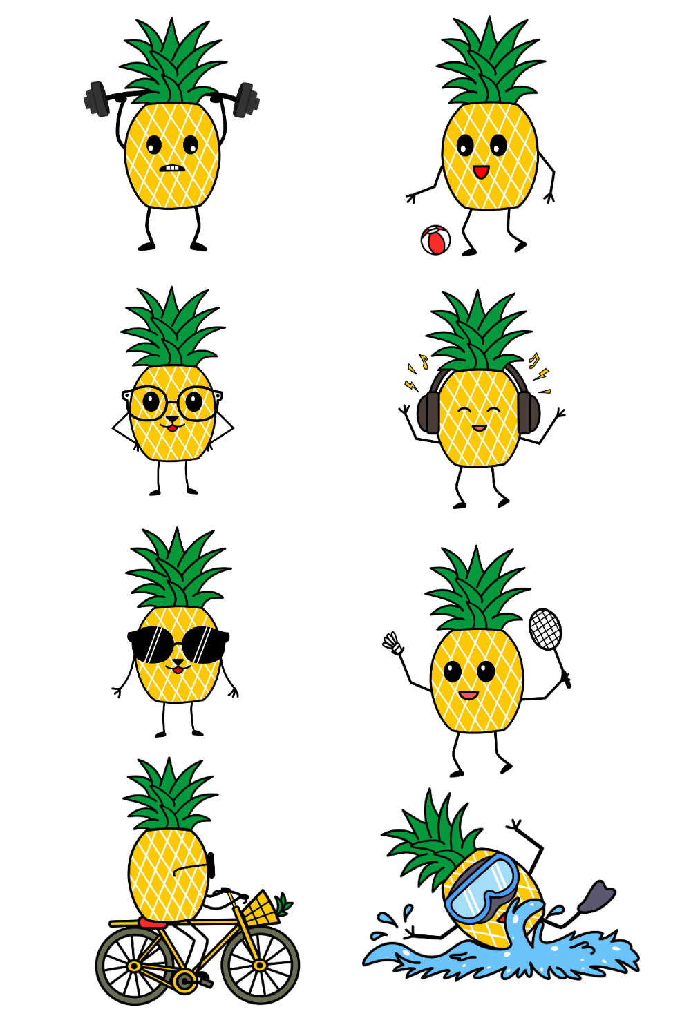 Pineapple Clipart pinterest preview image.