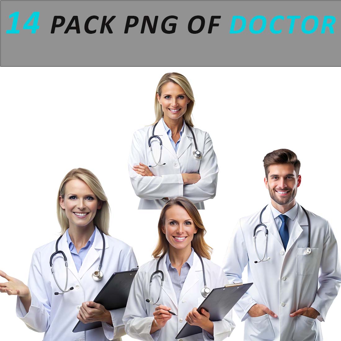 14 PNG pack of doctor preview image.