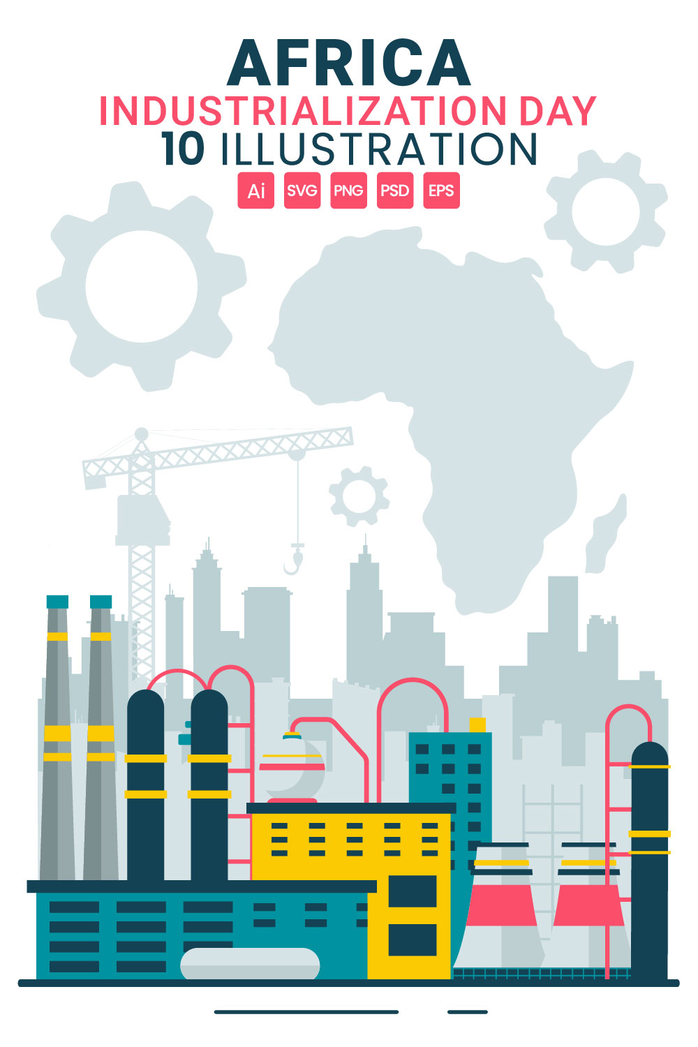 10 African Industrialization Day Illustration pinterest preview image.