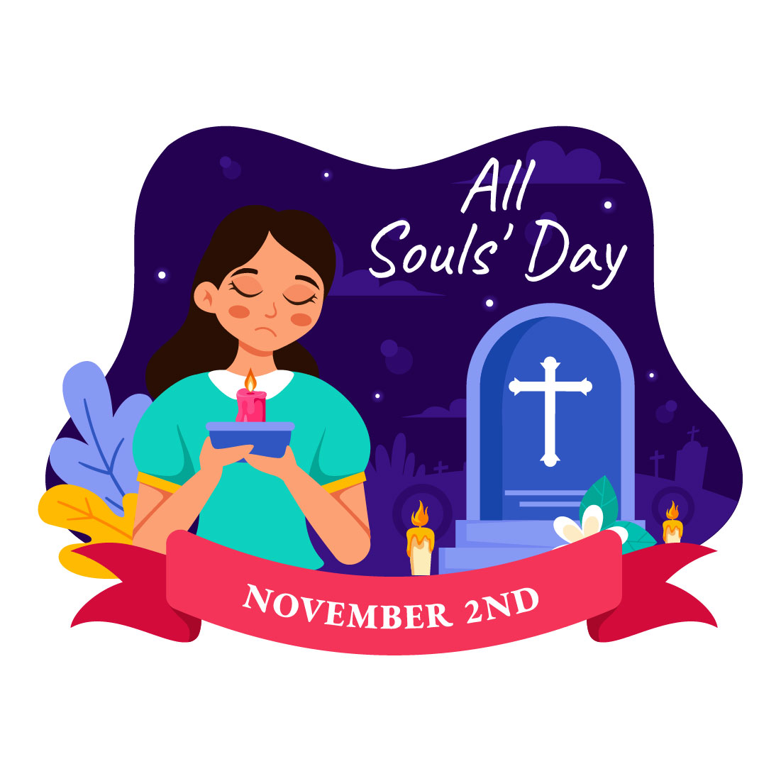 12 All Souls Day Vector Illustration cover image.