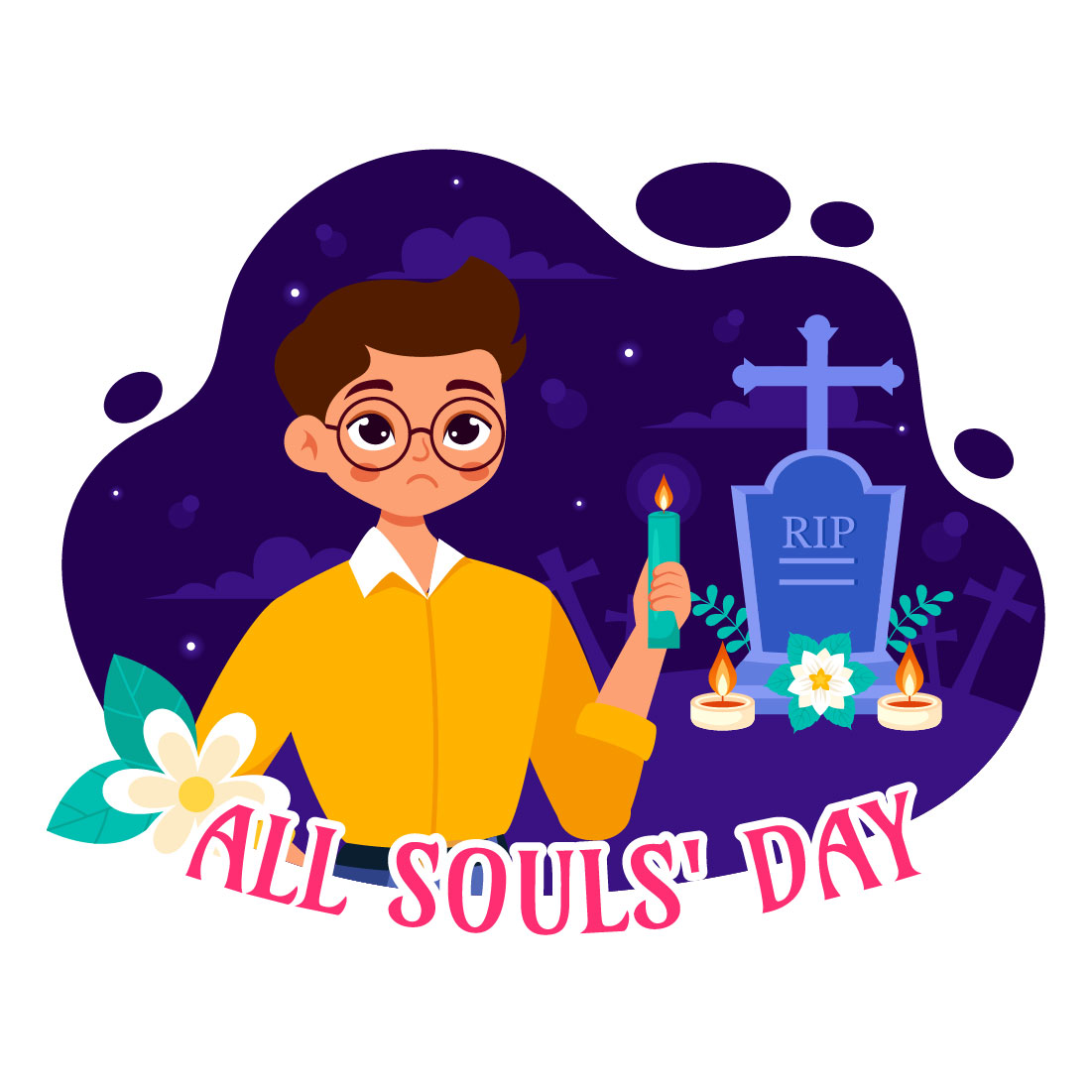 12 All Souls Day Vector Illustration preview image.