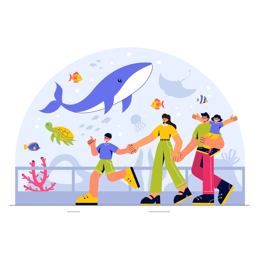 9 Aquarium Vector Illustration cover image.