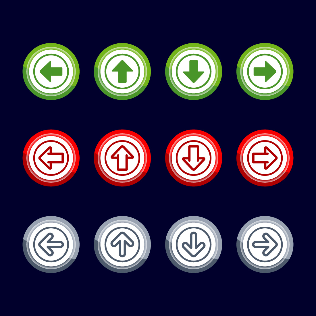 Right, Left, Up, Down Arrow Icon Design Illustration, Arrow Sign For Apps And Websites, Button Design cover image.