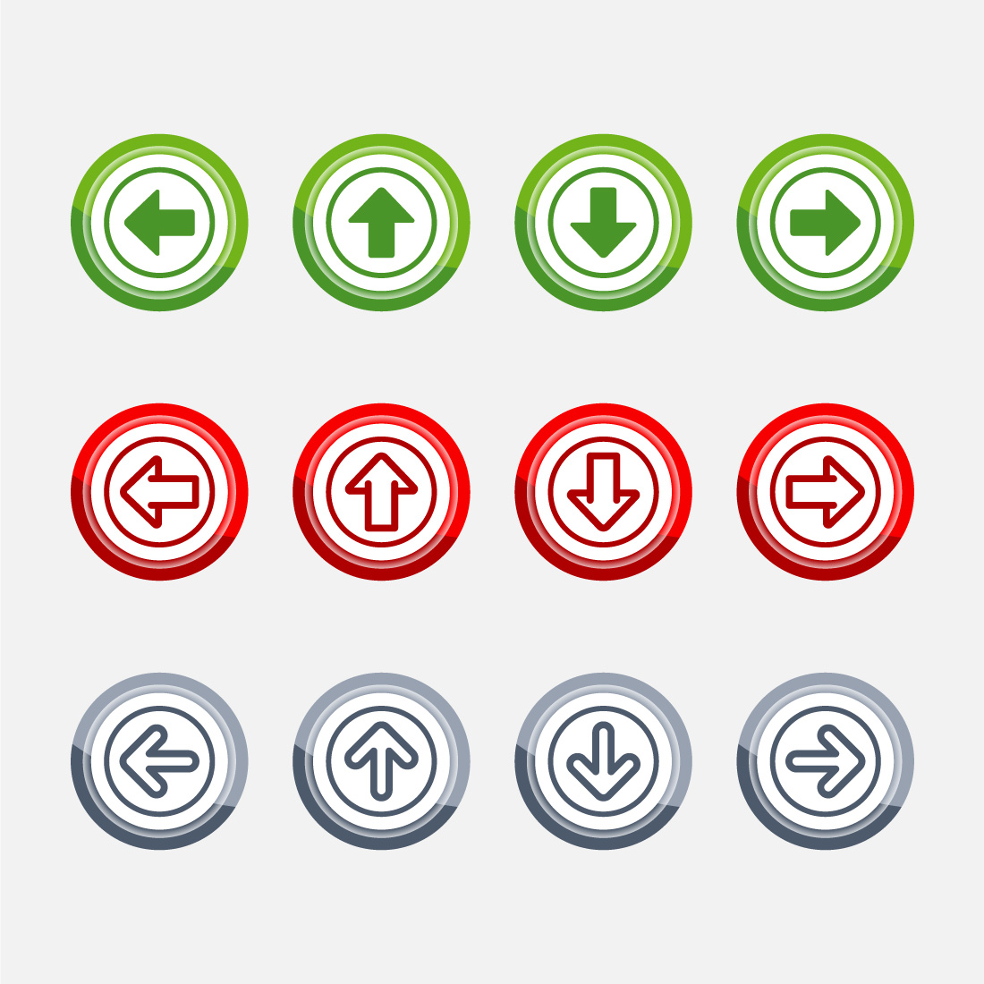 Right, Left, Up, Down Arrow Icon Design Illustration, Arrow Sign For Apps And Websites, Button Design preview image.