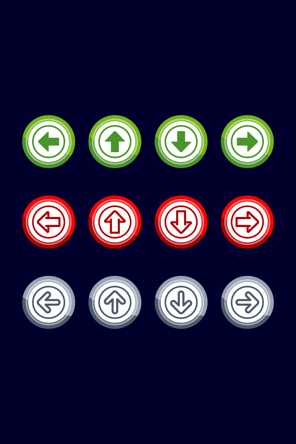 Right, Left, Up, Down Arrow Icon Design Illustration, Arrow Sign For Apps And Websites, Button Design pinterest preview image.