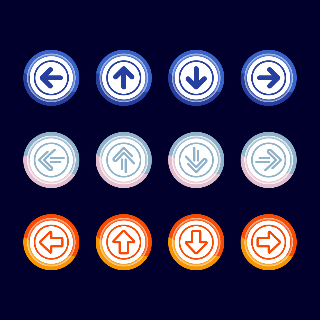 Right, Left, Up, Down Arrow Icon Design Illustration, Arrow Sign For Apps And Websites, Button Design cover image.