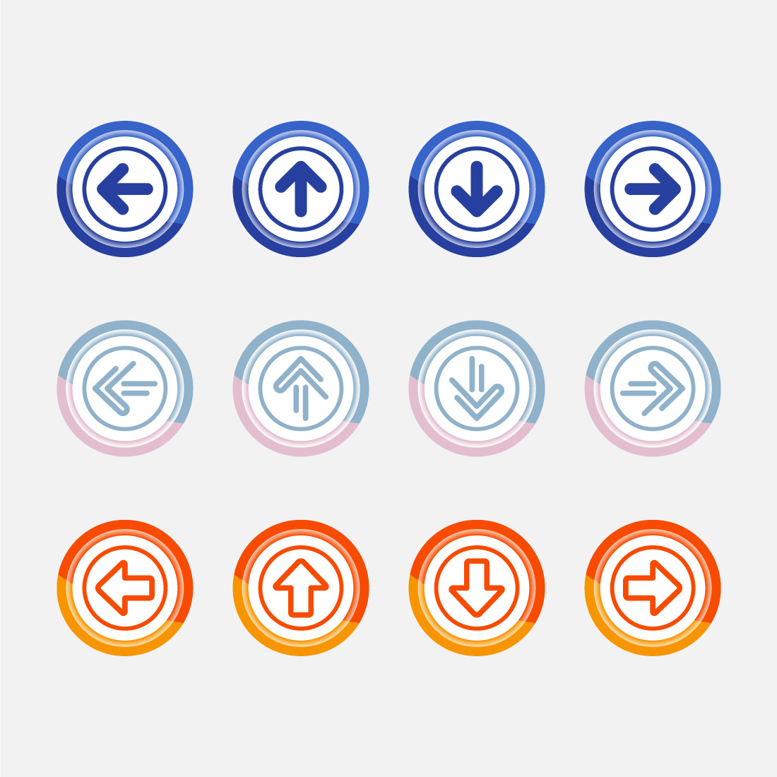 Right, Left, Up, Down Arrow Icon Design Illustration, Arrow Sign For Apps And Websites, Button Design preview image.