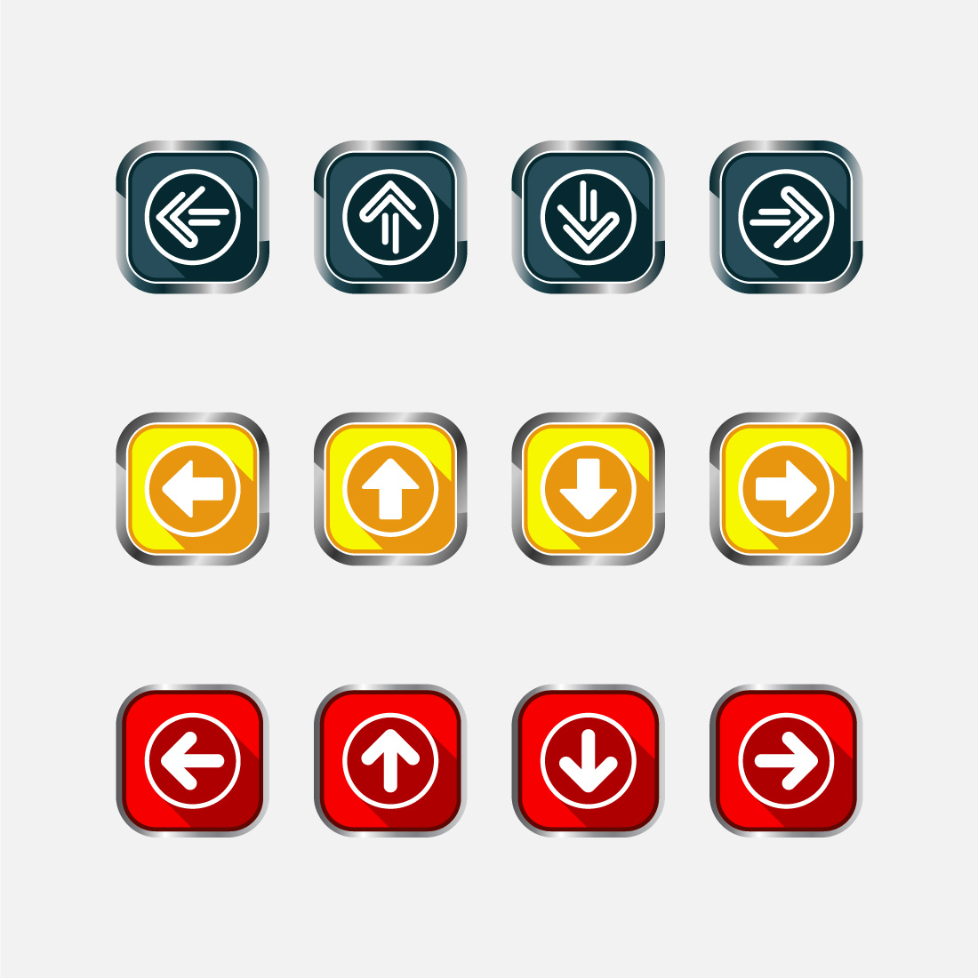 Right, Left, Up, Down Arrow Icon Design Illustration, Arrow Sign For Apps And Websites, Button Design preview image.