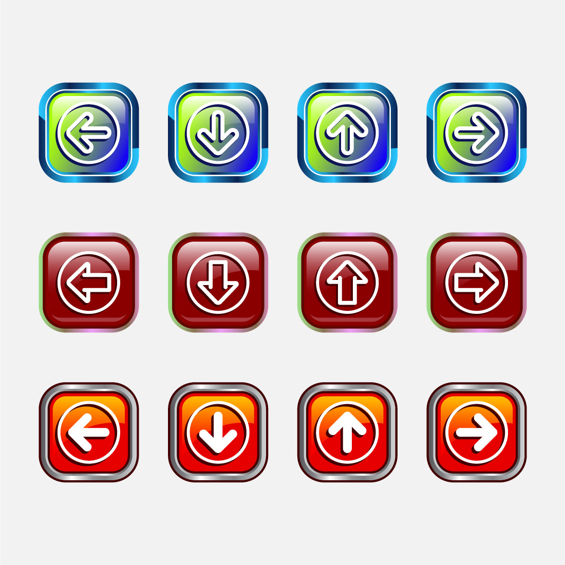 Right, Left, Up, Down Arrow Icon Design Illustration, Arrow Sign For Apps And Websites, Button Design preview image.