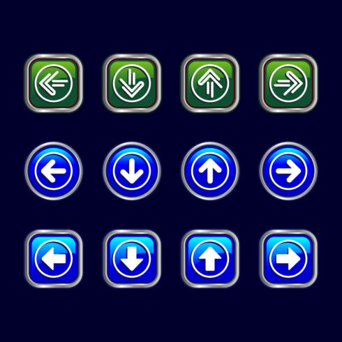 Right, Left, Up, Down Arrow Icon Design Illustration, Arrow Sign For Apps And Websites, Button Design cover image.