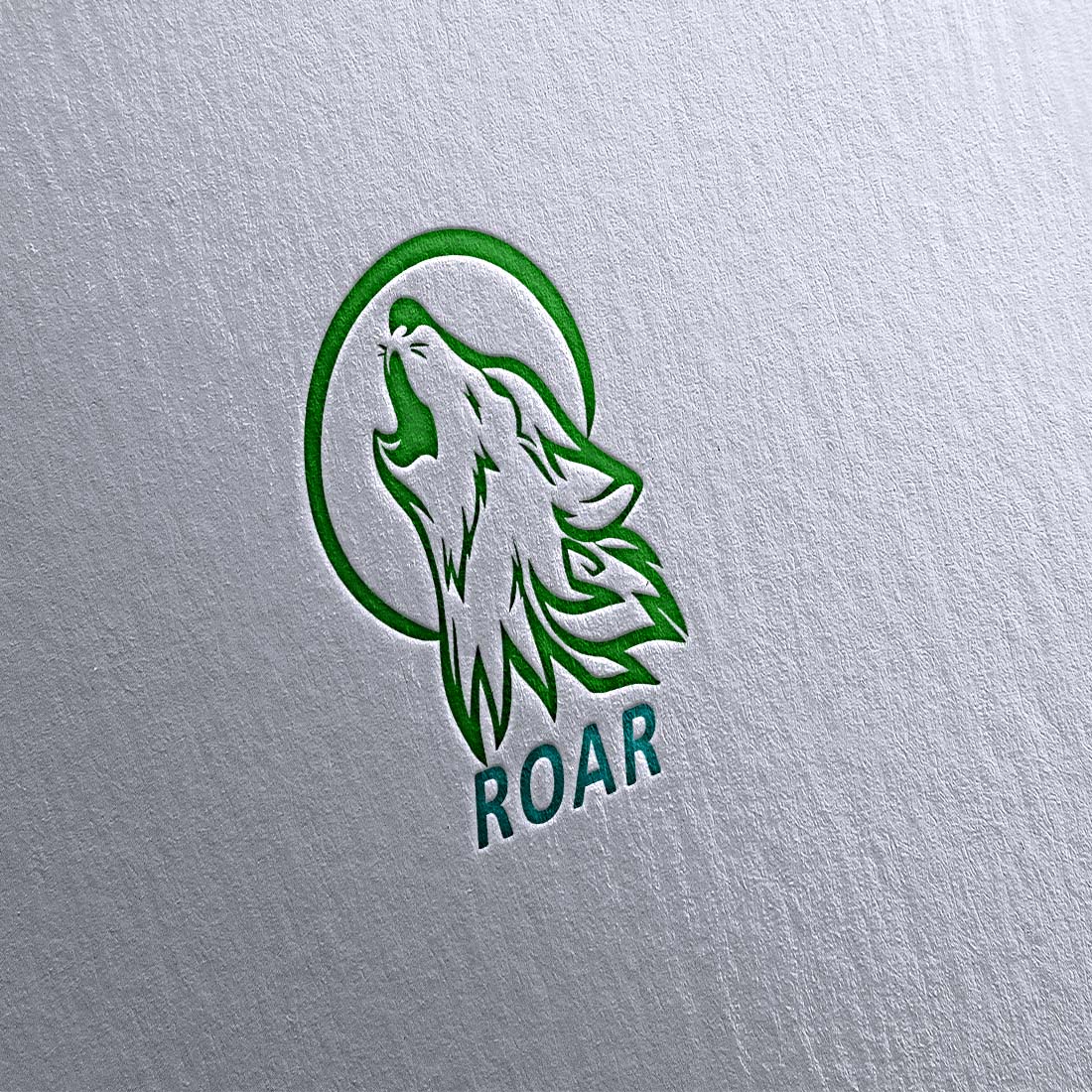 Roaring Wolf Logo: Powerful and dynamic wolf head design featuring an aggressive roar preview image.