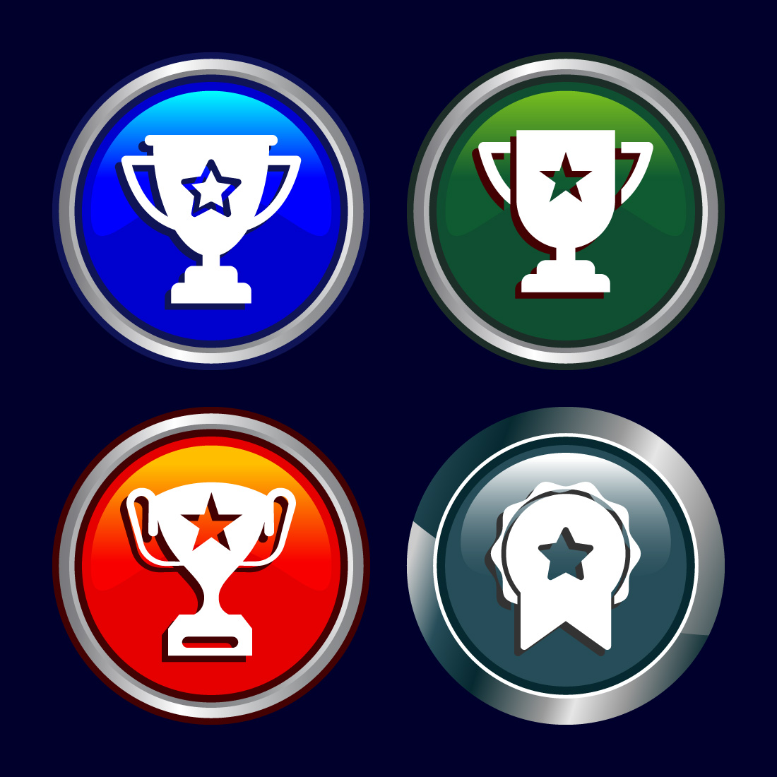 Award icon design illustration, Winning icon, Champion symbol, Button design cover image.