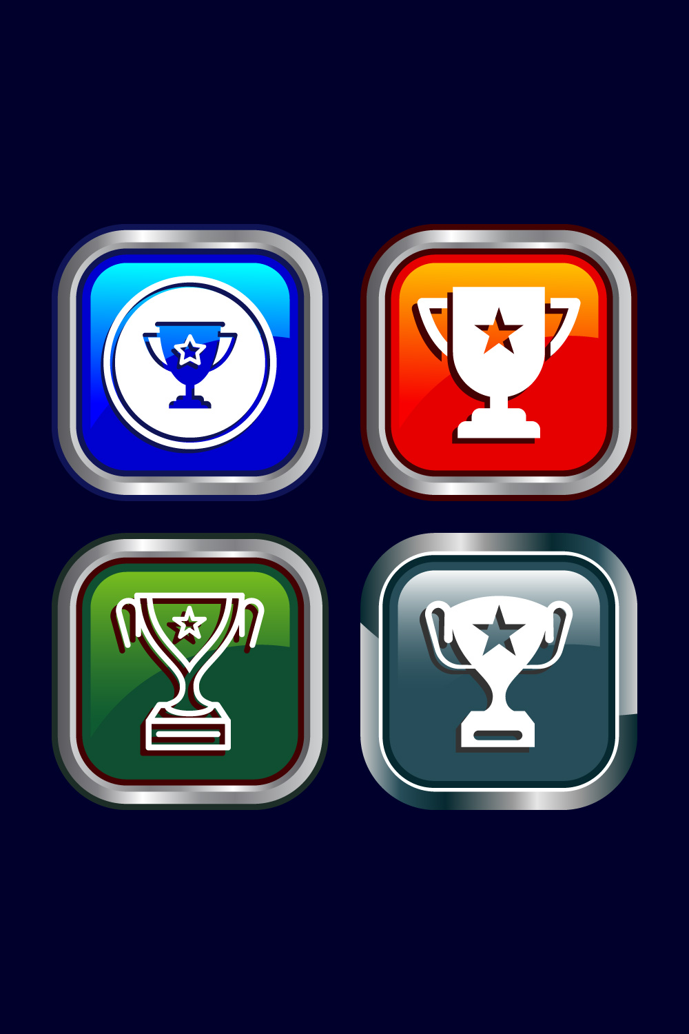 Award icon design illustration, Winning icon, Champion symbol, Button design pinterest preview image.