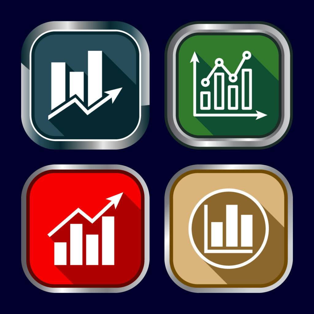Bar chart icon design illustration, Graph icon, Growth sign, Growth ...