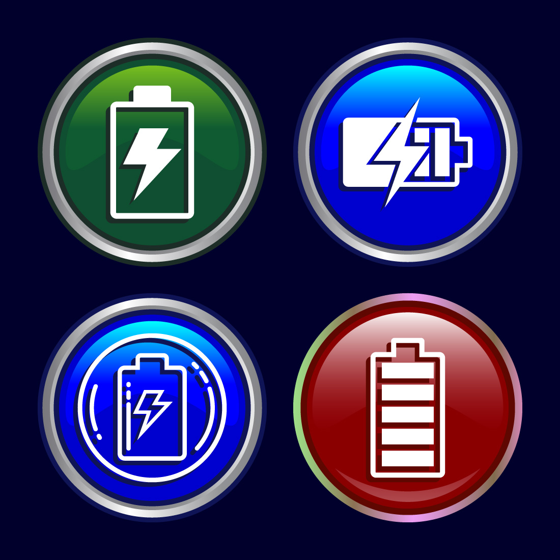 Power, Battery Icon Design Illustration, Icon For Web and mobile application, Button Design cover image.