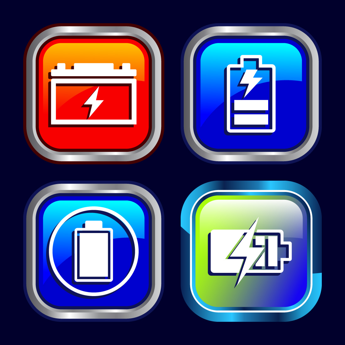 Power, Battery Icon Design Illustration, Icon For Web and mobile application, Button Design cover image.