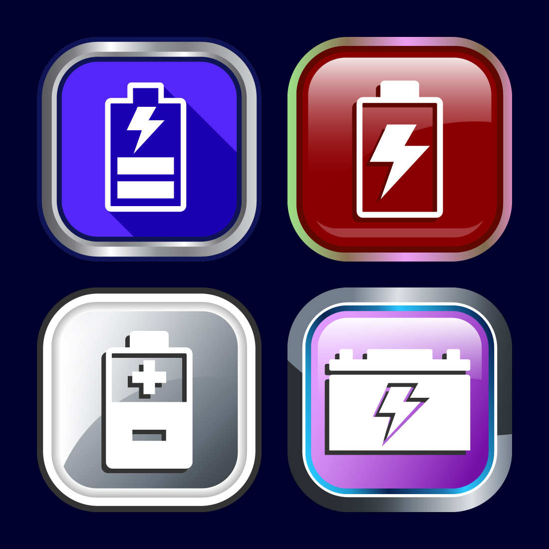 Power, Battery Icon Design Illustration, Icon For Web and mobile application, Button Design cover image.