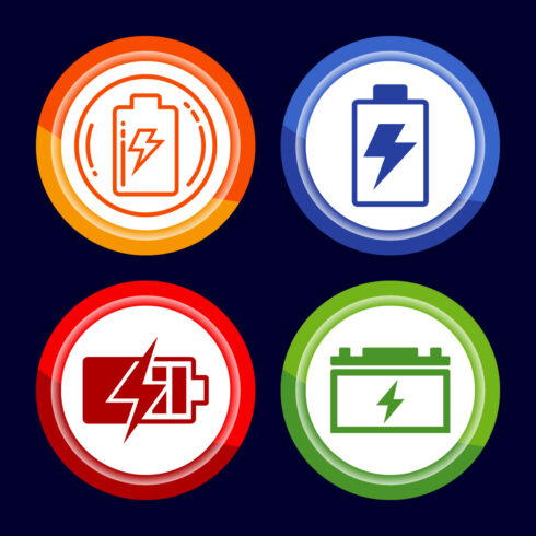 Power, Battery Icon Design Illustration, Icon For Web and mobile application, Button Design cover image.