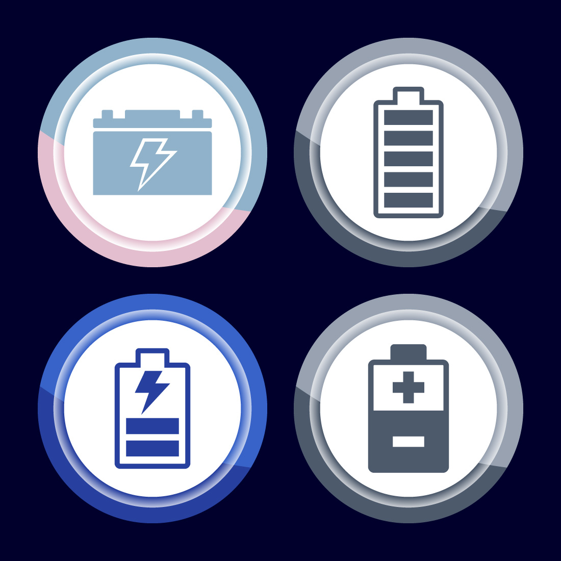 Power, Battery Icon Design Illustration, Icon For Web and mobile application, Button Design cover image.