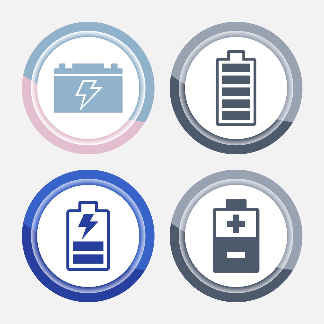 Power, Battery Icon Design Illustration, Icon For Web and mobile application, Button Design preview image.