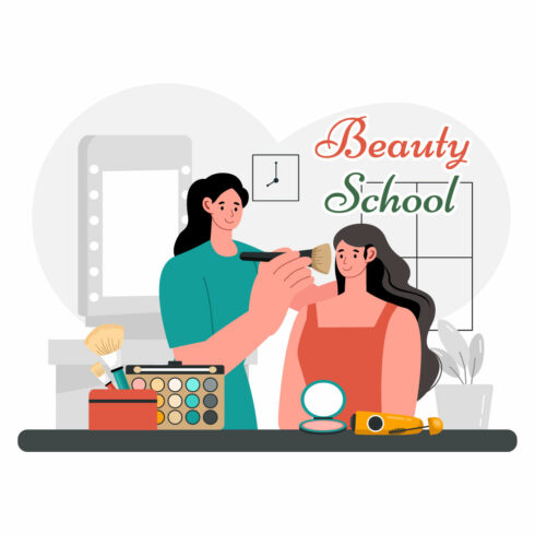 9 Beauty and Makeup School Illustration cover image.