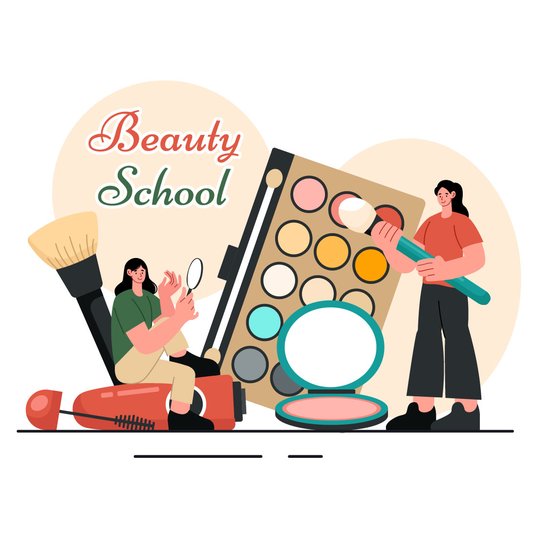 9 Beauty and Makeup School Illustration preview image.