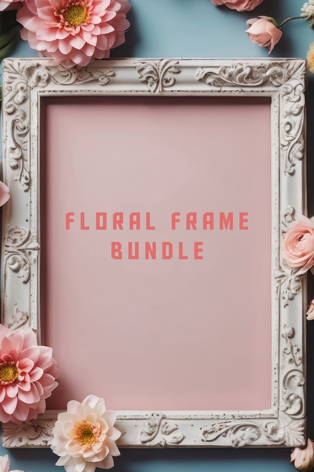 Floral Frame Bundle (15 Photos) pinterest preview image.