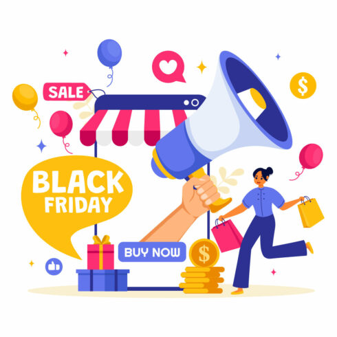 12 Black Friday Sale Event Illustration cover image.