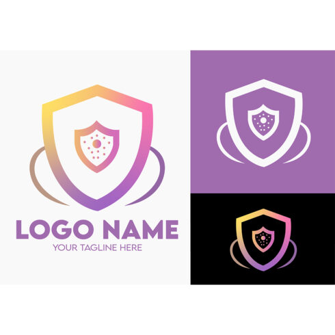 Modern Minimalist Security Company Start-up Logo Design for Businesses With Shield Lock Sign, Professional Creative Monogram For Security Start-up Colorful Gradient Logo Design for Brands Companies cover image.